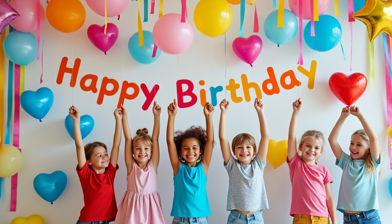 ajoutez une touche unique à la fête de votre enfant avec une guirlande joyeux anniversaire originale. créez une ambiance festive et inoubliable pour célébrer ce jour spécial et émerveiller tous les invités !