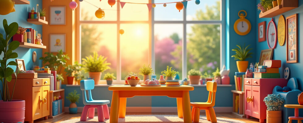 apportez une touche de gaieté à la chambre de votre enfant grâce à une table colorée et ludique, idéale pour jouer, dessiner et apprendre tout en s'amusant !