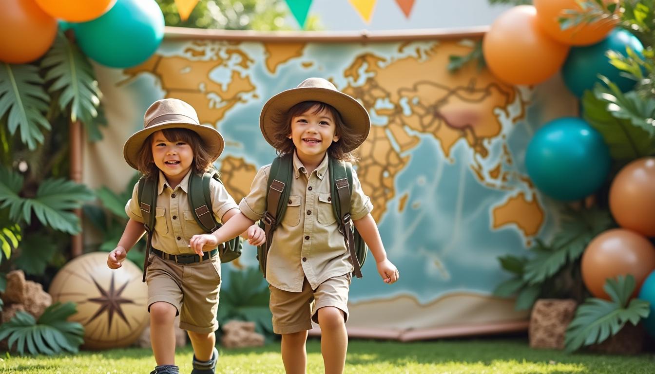 découvrez comment créer une ambiance d'anniversaire d'enfant sur le thème explorateur curieux à la maison, avec des idées décoratives, des activités ludiques et des astuces pour une fête mémorable.
